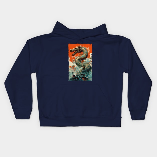 Cloud Dragon Kids Hoodie by DavidLoblaw